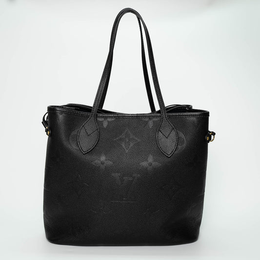 Louis Vuitton Empreinte Neverfull MM Black Handbag