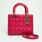 Christian Dior Lady Dior Hot Pink Medium Top Handle Handbag