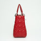 Christian Dior Lady Dior Red Medium Top Handle Handbag