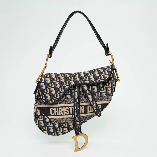Christian Dior Oblique Canvas Saddle Handbag