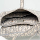 Christian Dior White & Grey Oblique Canvas Saddle Handbag