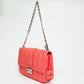Christian Dior Coral Cannage Quilted Leather Shoulder Bag