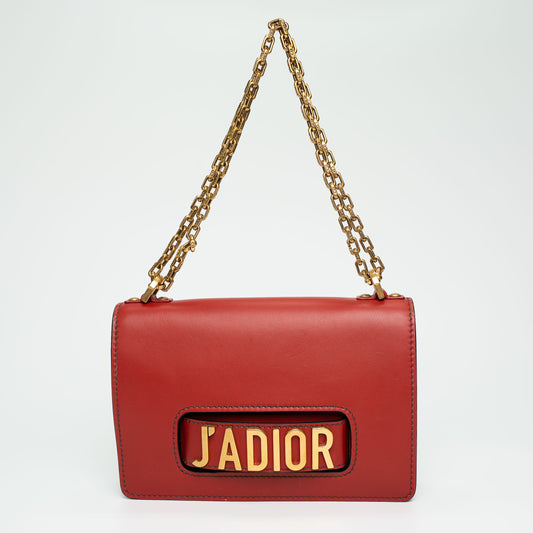 Christian Dior J’ADIOR Red Coral Leather Shoulder Bag