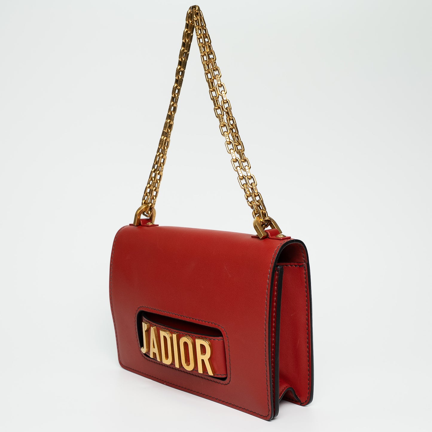 Christian Dior J’ADIOR Red Coral Leather Shoulder Bag