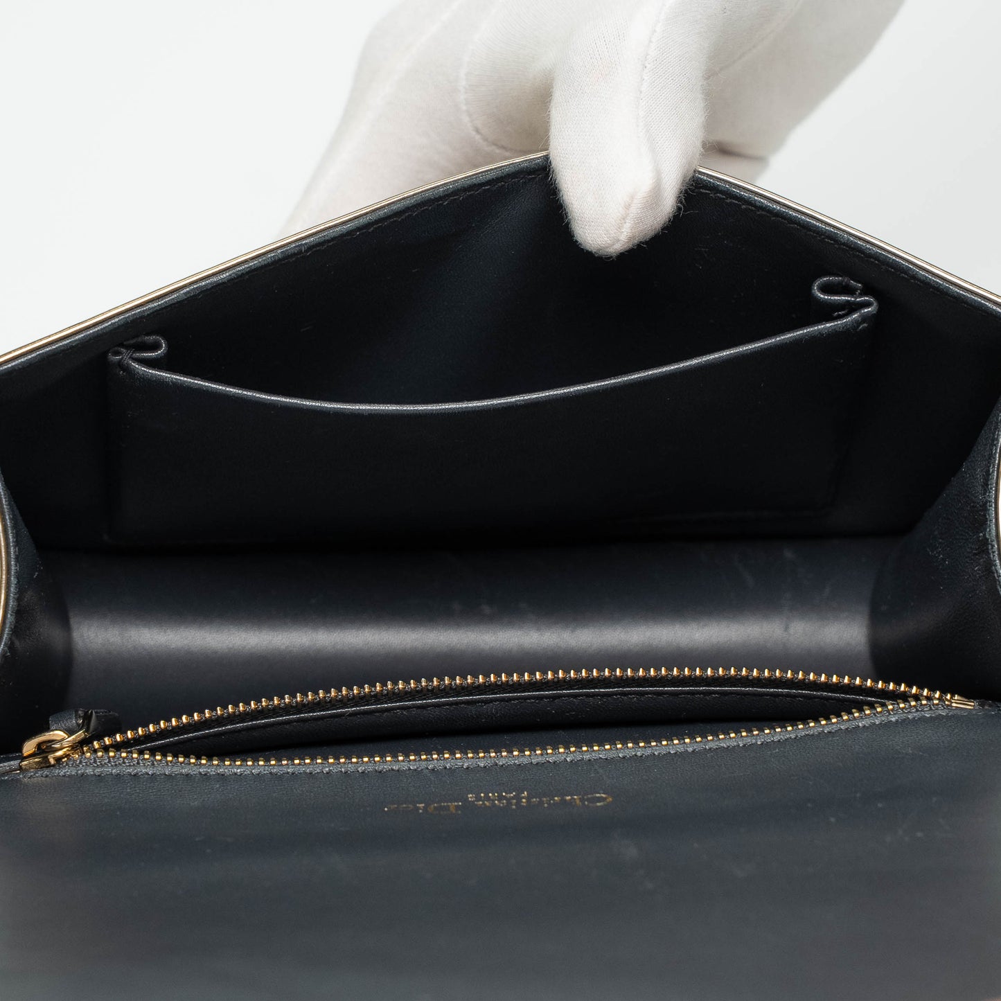 Christian Dior Gold Cannage Beaded Flap Shoulder Bag