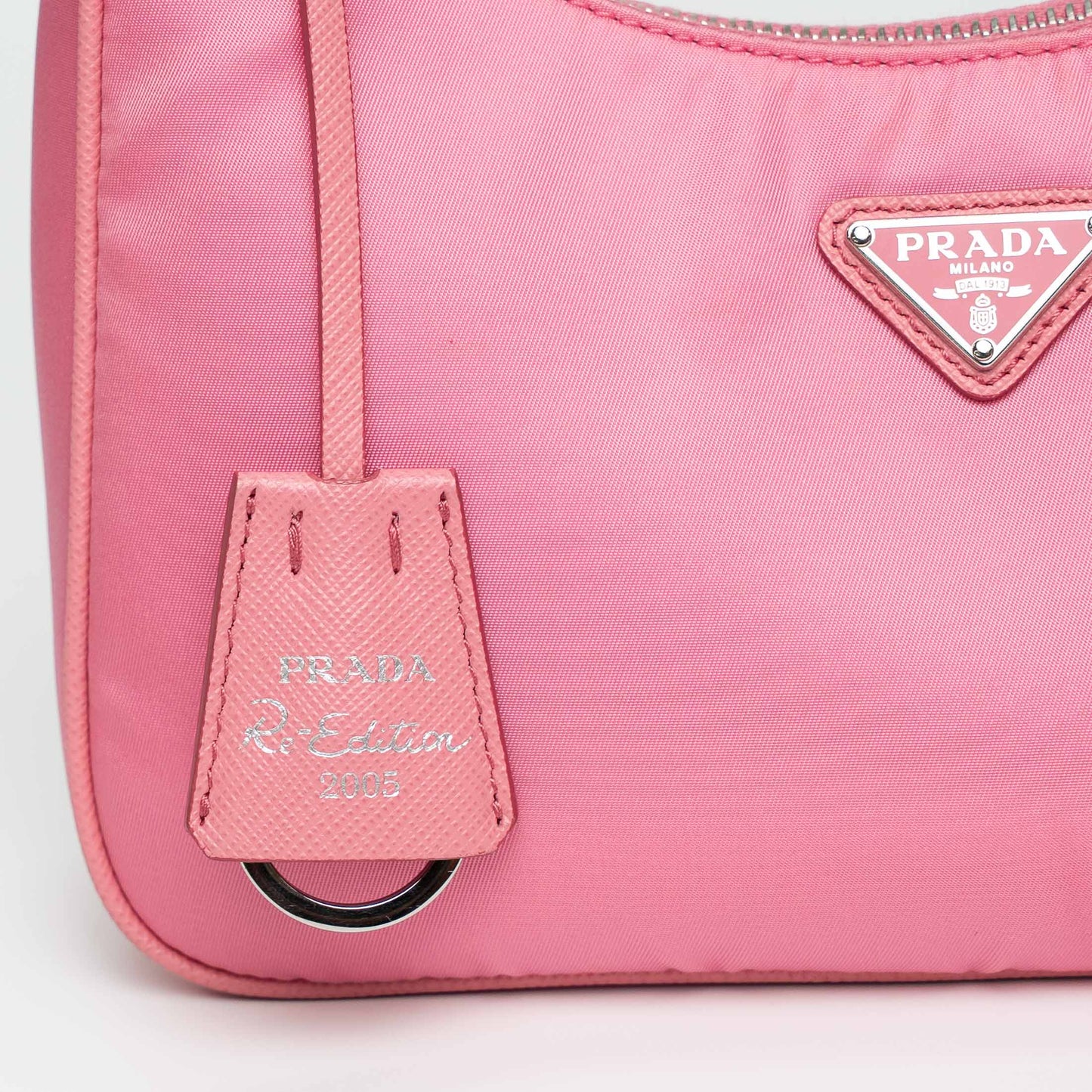 Prada Re-Edition 2005 Re-Nylon Begonia Pink Mini Tote Bag
