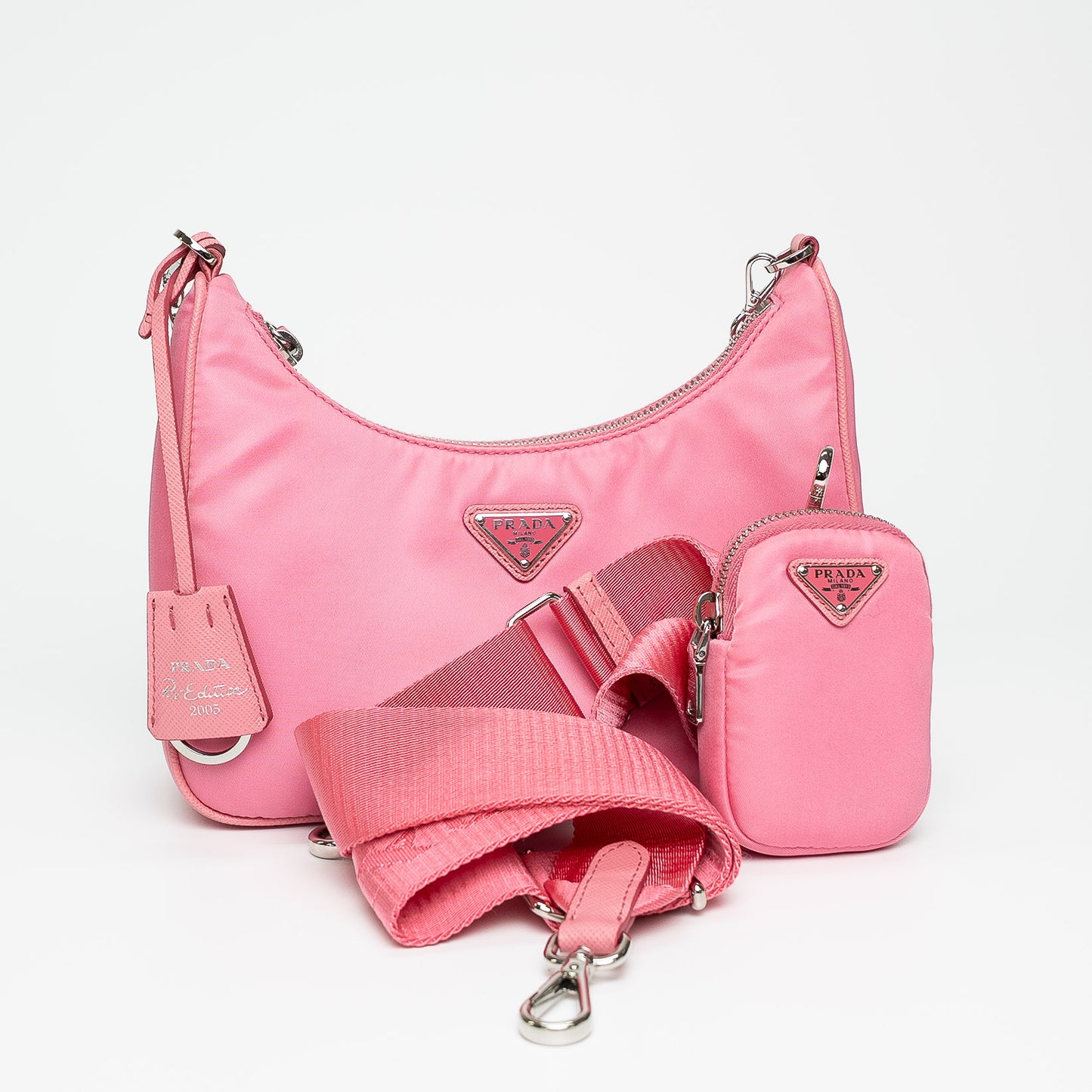 Prada Re-Edition 2005 Re-Nylon Begonia Pink Mini Tote Bag