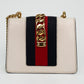 Gucci Sylvie Cream White Leather Flap Shoulder Bag
