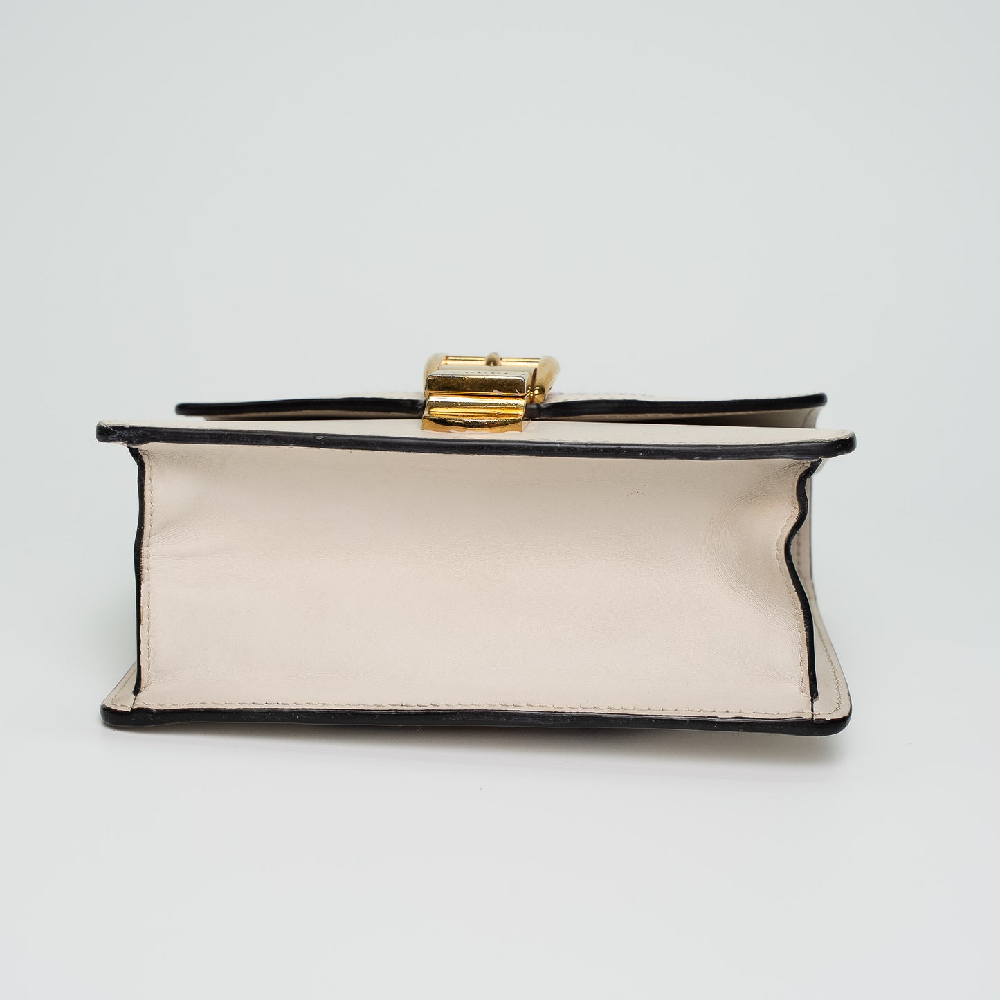 Gucci Sylvie Cream White Leather Flap Shoulder Bag