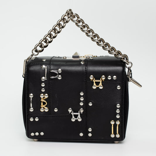 Alexander McQueen Black Hook & Eye Leather Shoulder Bag