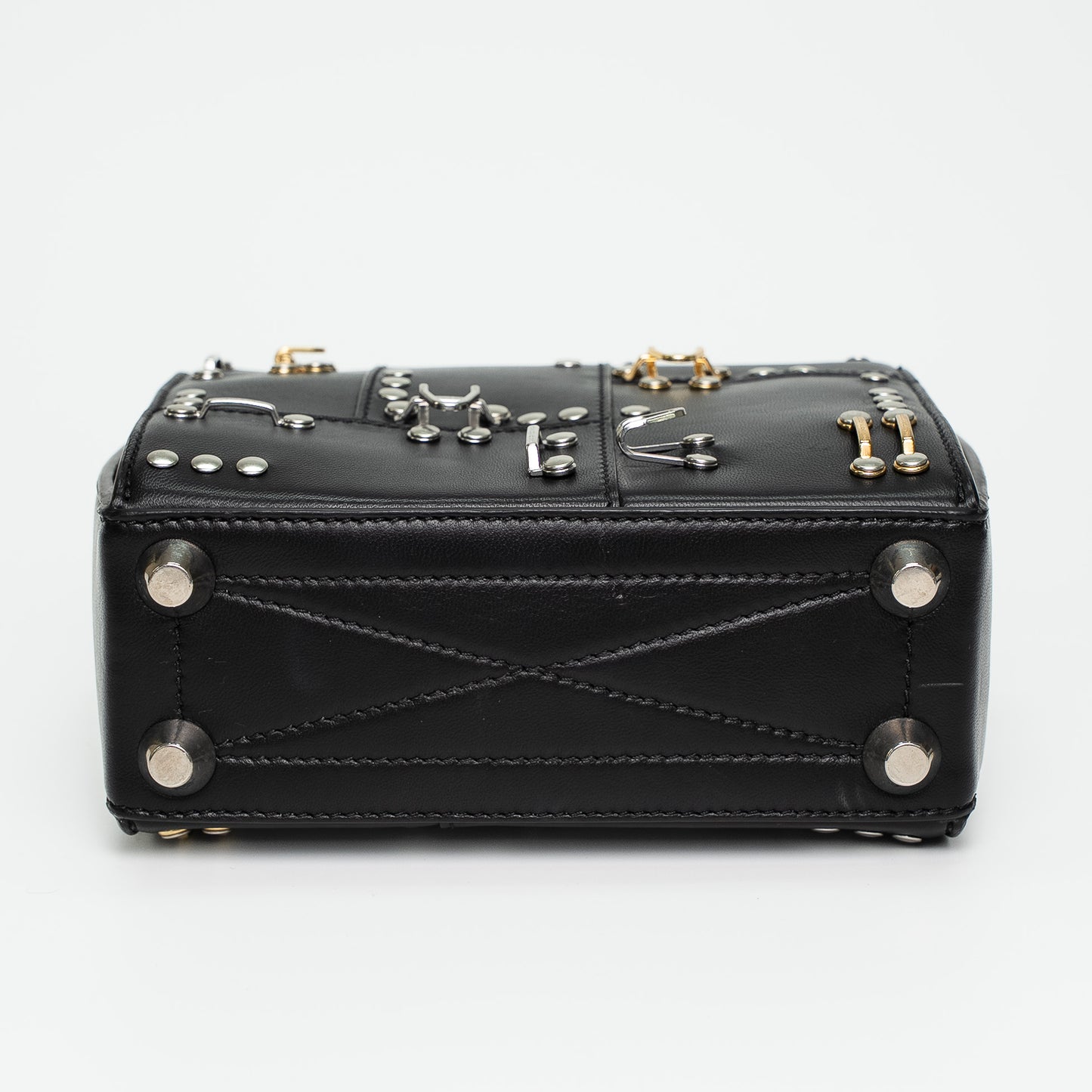 Alexander McQueen Black Hook & Eye Leather Shoulder Bag