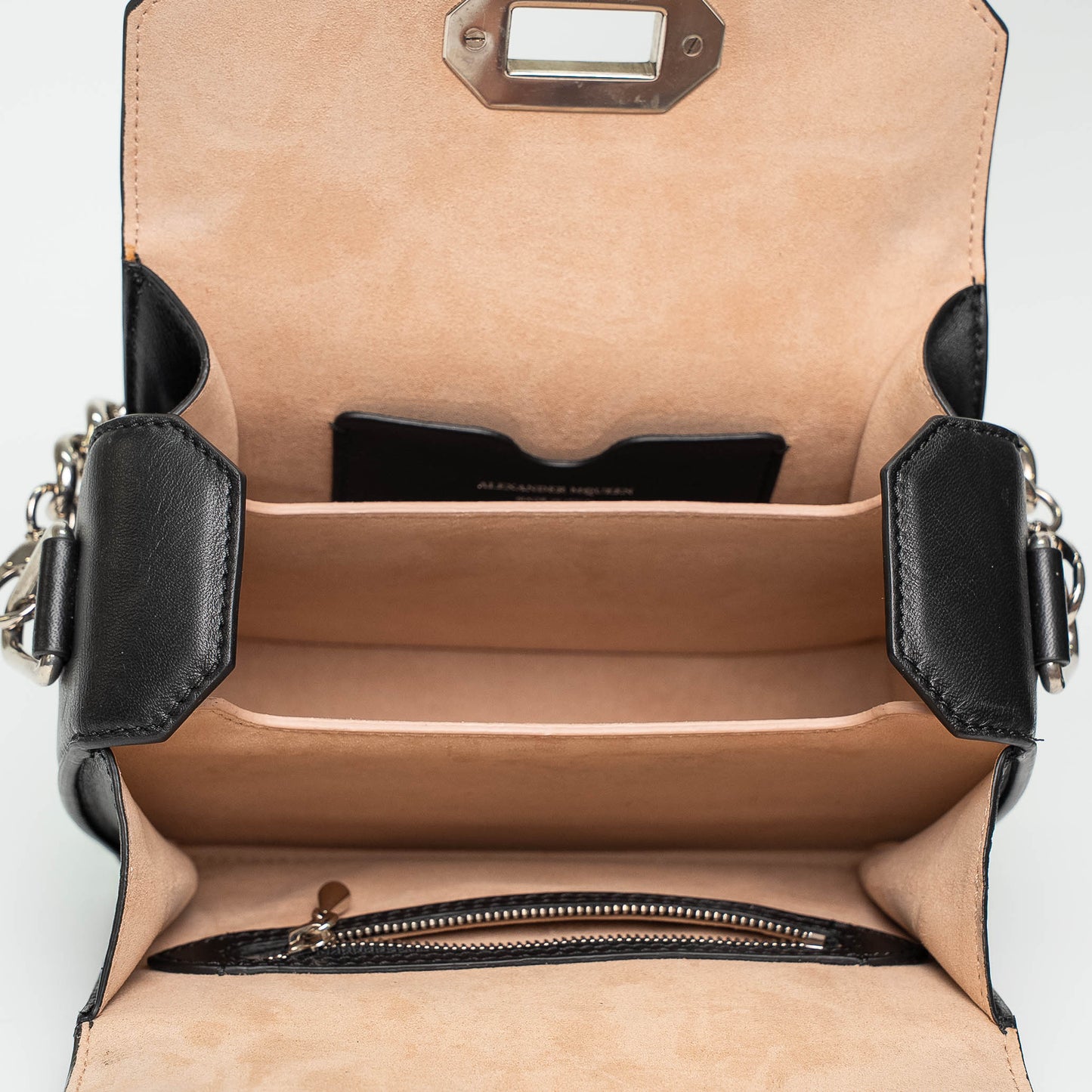 Alexander McQueen Black Hook & Eye Leather Shoulder Bag