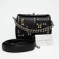 Alexander McQueen Black Hook & Eye Leather Shoulder Bag