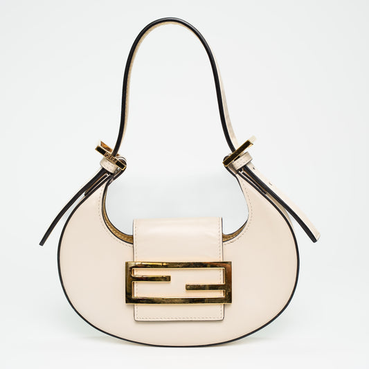 Fendi Ivory Leather Mini Hobo Bag