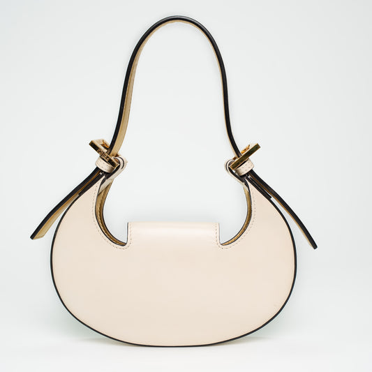 Fendi Ivory Leather Mini Hobo Bag