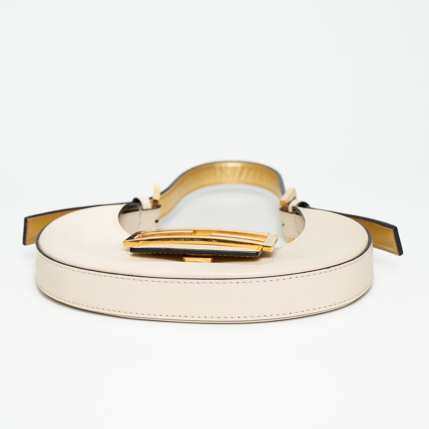 Fendi Ivory Leather Mini Hobo Bag