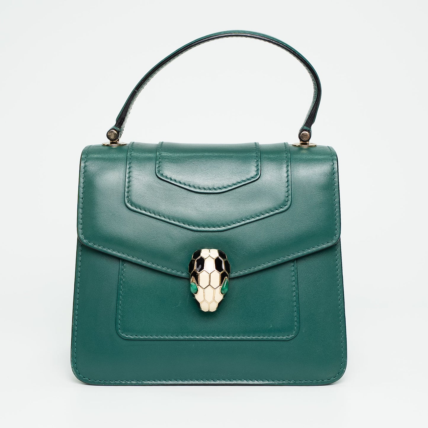 Bvlgari Serpenti Forever Emerald Green Karung Skin Crossbody Bag