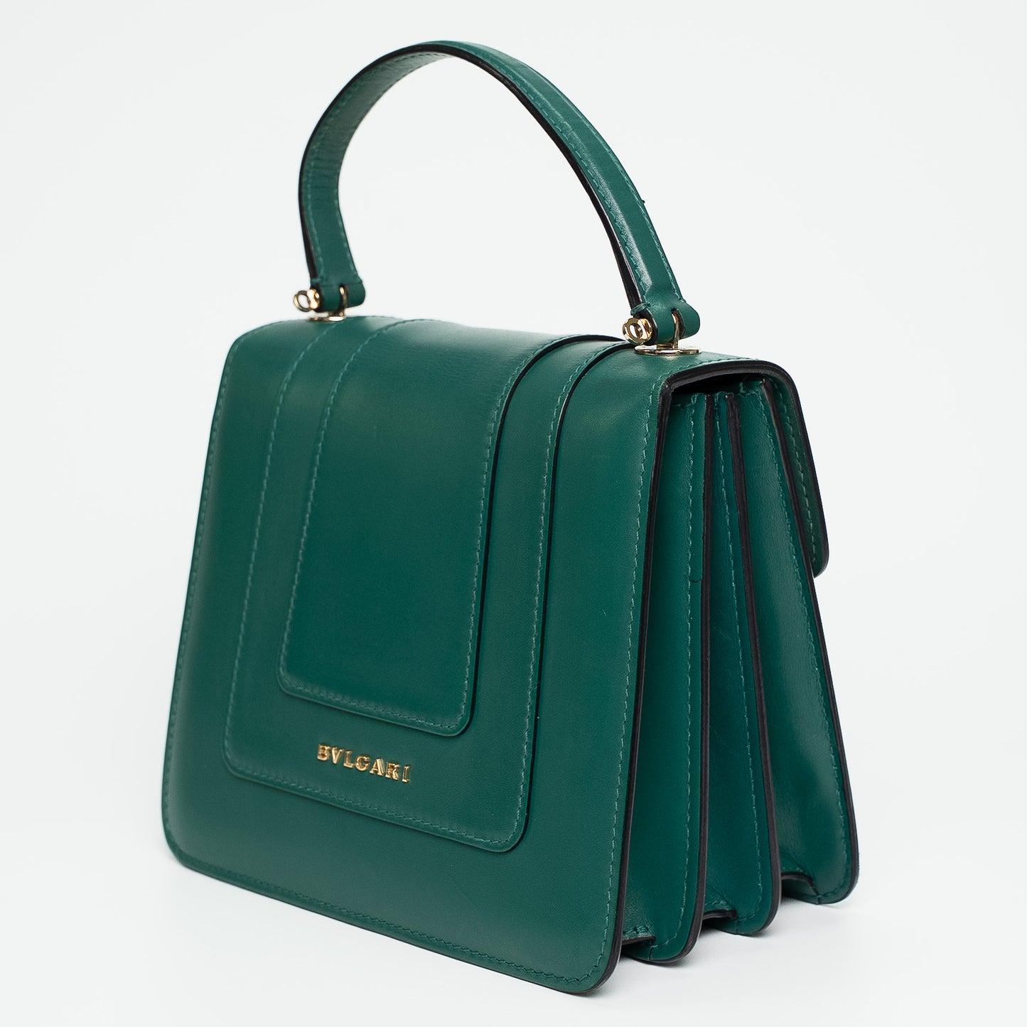 Bvlgari Serpenti Forever Emerald Green Karung Skin Crossbody Bag