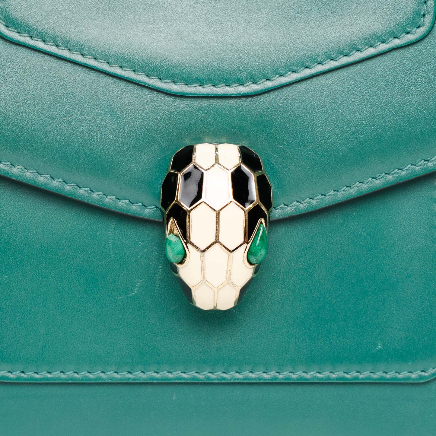 Bvlgari Serpenti Forever Emerald Green Karung Skin Crossbody Bag