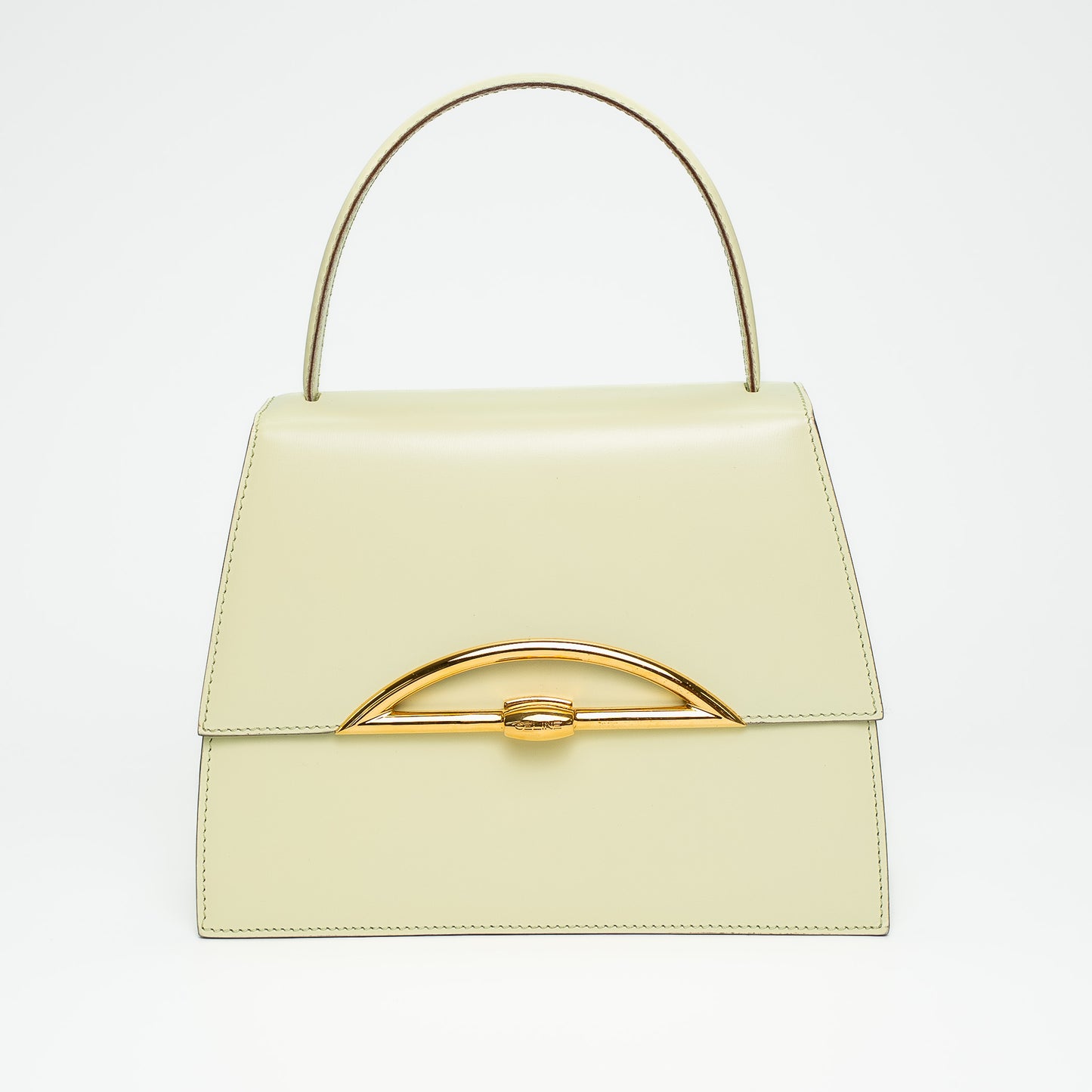 Celine Cream Leather Top Handle Bag