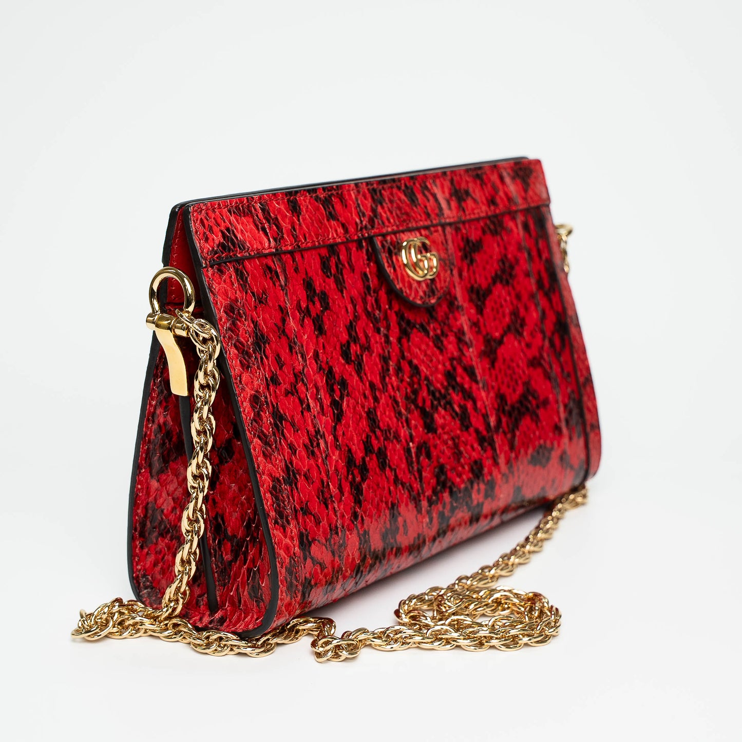 Gucci GG Red Python Olympia Chain Shoulder Bag