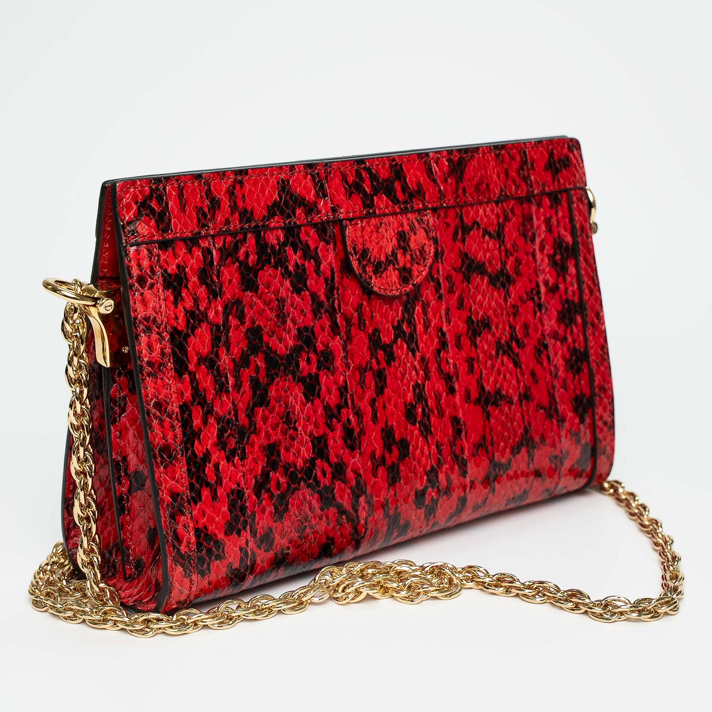 Gucci GG Red Python Olympia Chain Shoulder Bag