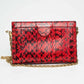 Gucci GG Red Python Olympia Chain Shoulder Bag