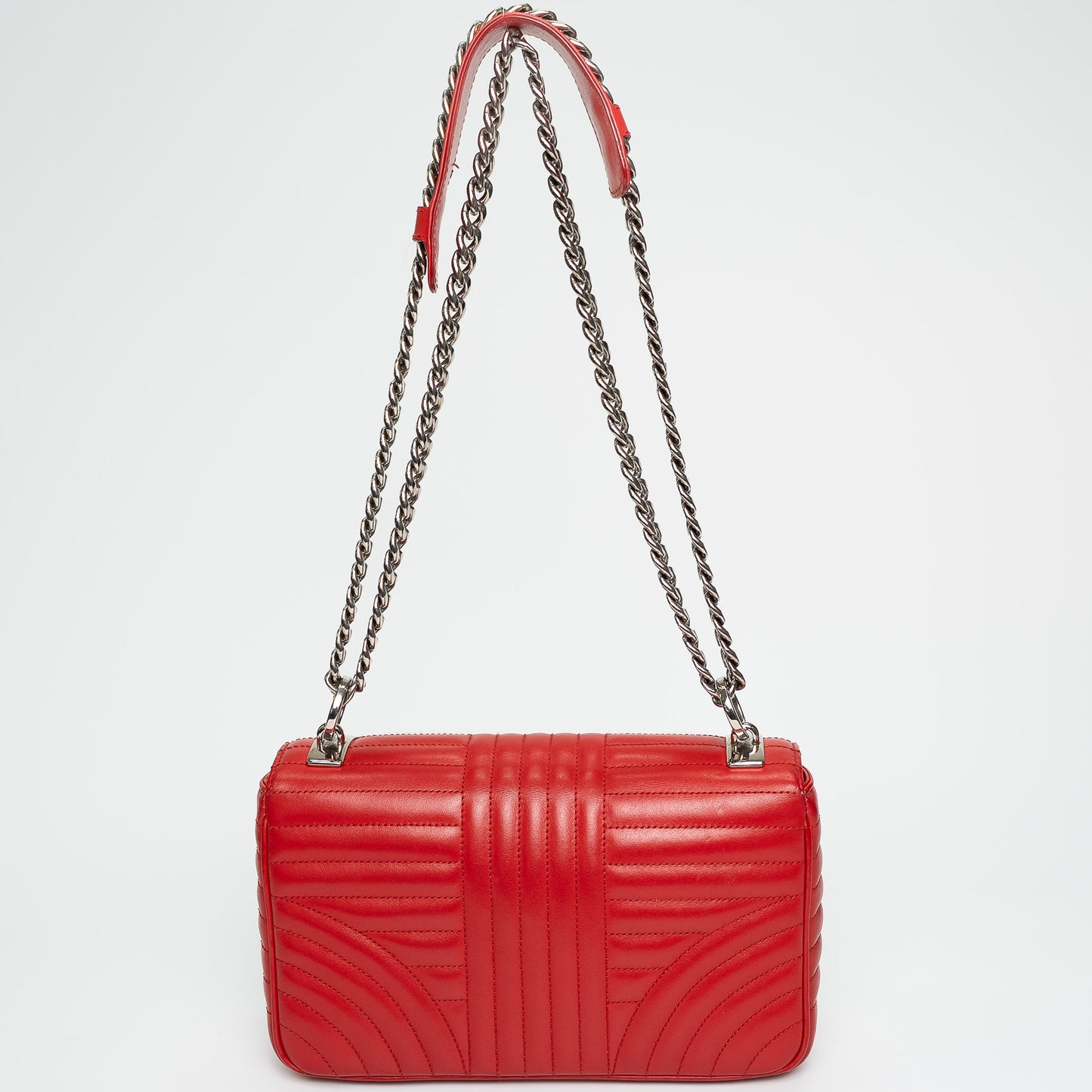 Prada Diagramme Red Quilted Leather Shoulder Bag