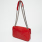 Prada Diagramme Red Quilted Leather Shoulder Bag