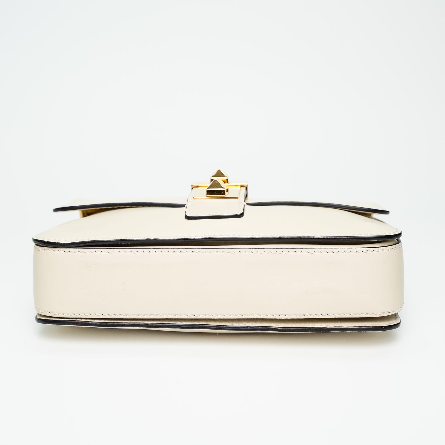 Valentino Garavani Rockstud V Logo White Shoulder Bag