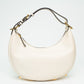Fendi White Leather Small Moon Shoulder Bag