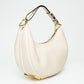 Fendi White Leather Small Moon Shoulder Bag