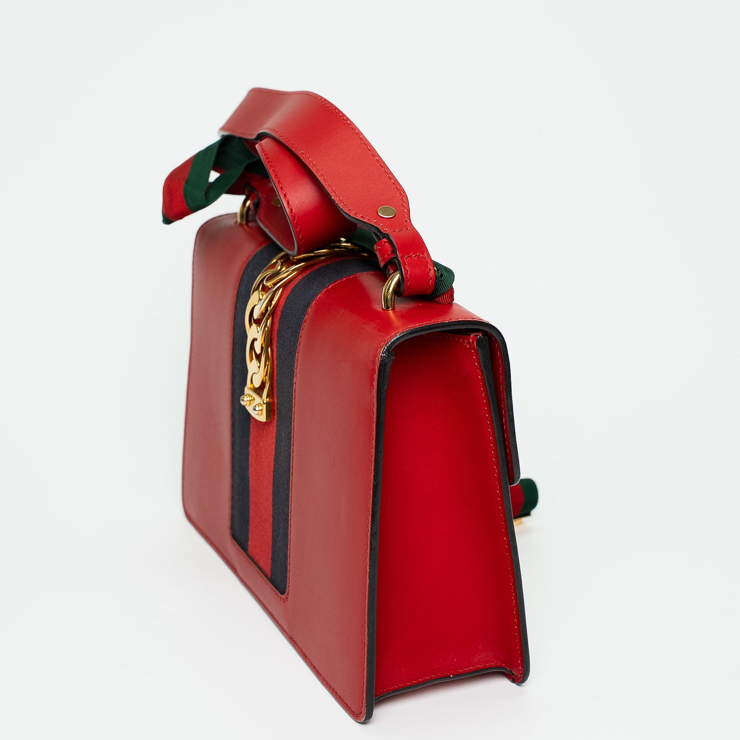 Gucci Hibiscus Red Sylvie Leather Shoulder Bag