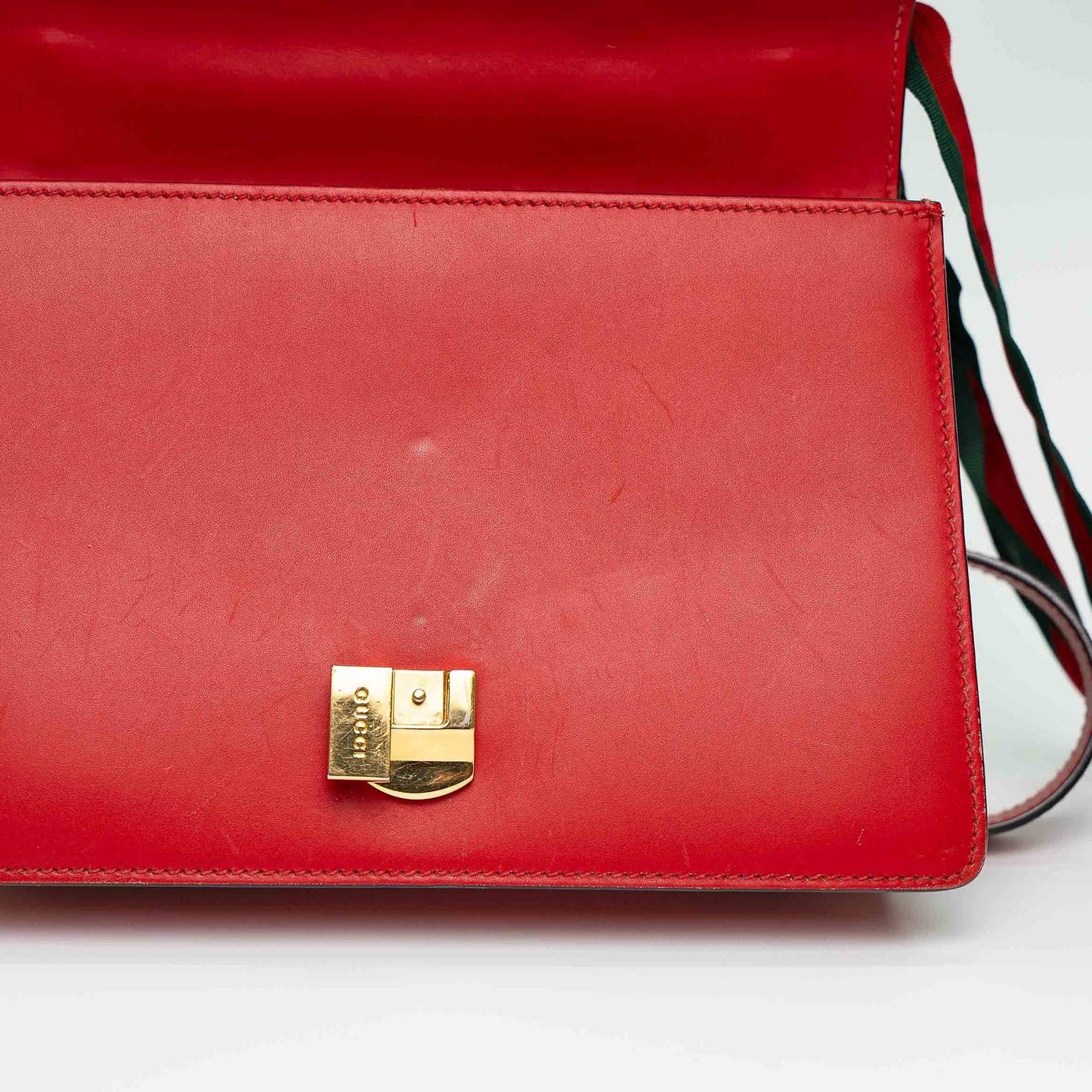 Gucci Hibiscus Red Sylvie Leather Shoulder Bag