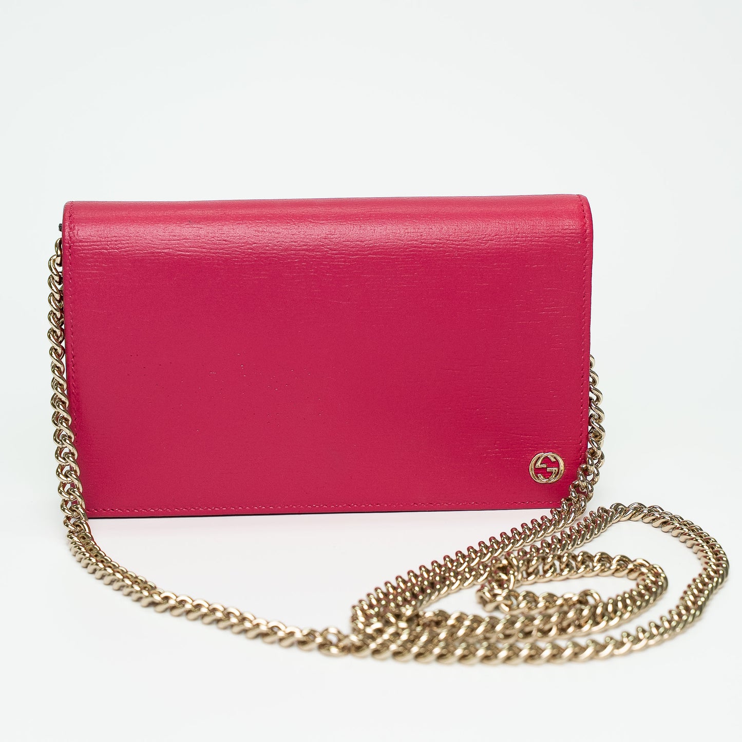 Gucci Blossom Pink Leather Wallet on Chain