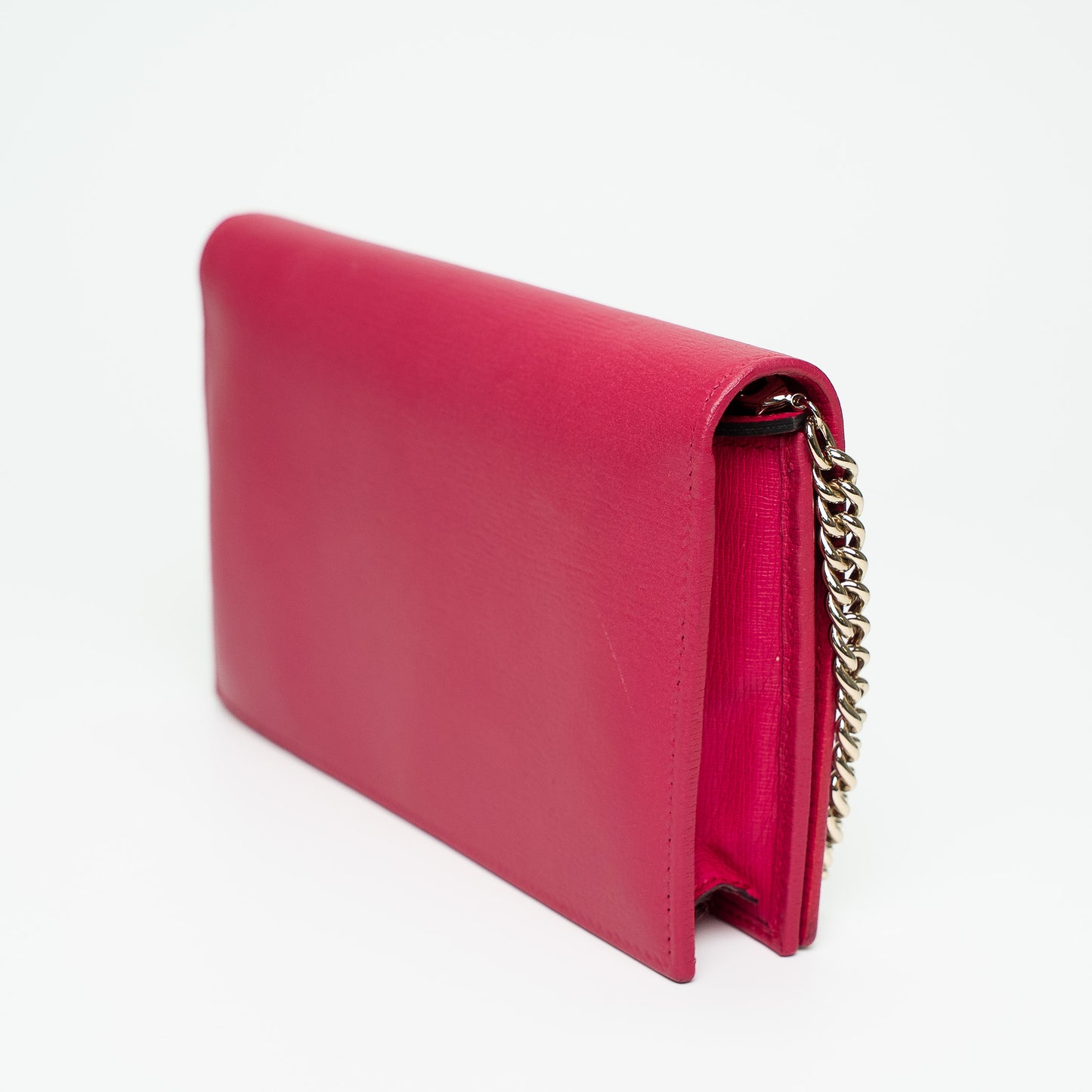 Gucci Blossom Pink Leather Wallet on Chain