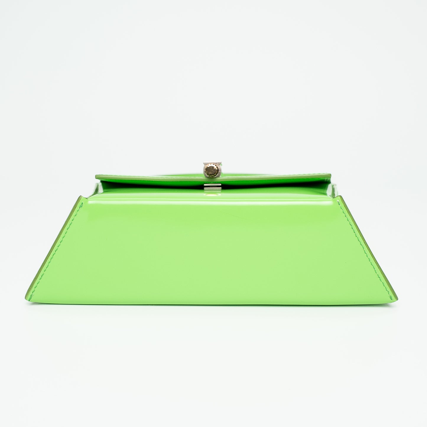 Ferragamo Green Calfskin Geometric Shoulder Bag