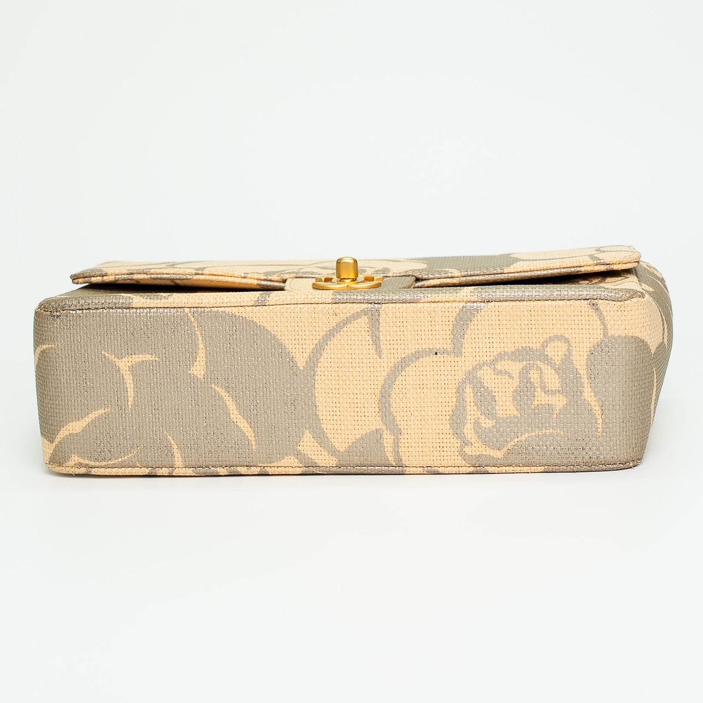 Chanel Camellia Raffia & Leather Chain Shoulder Bag