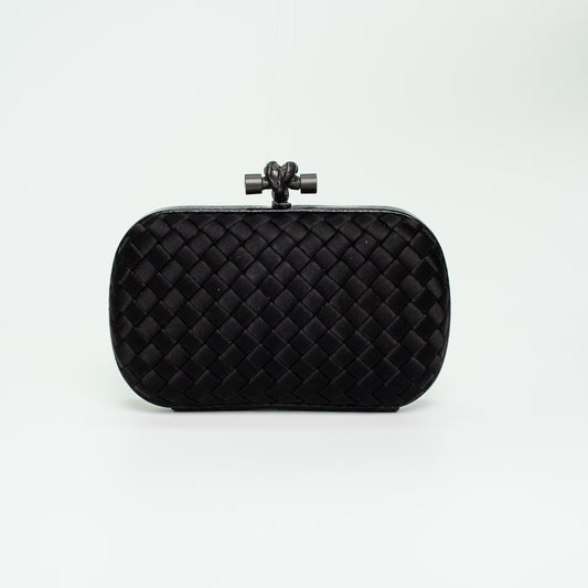 Bottega Veneta Knot Intrecciato Satin Clutch