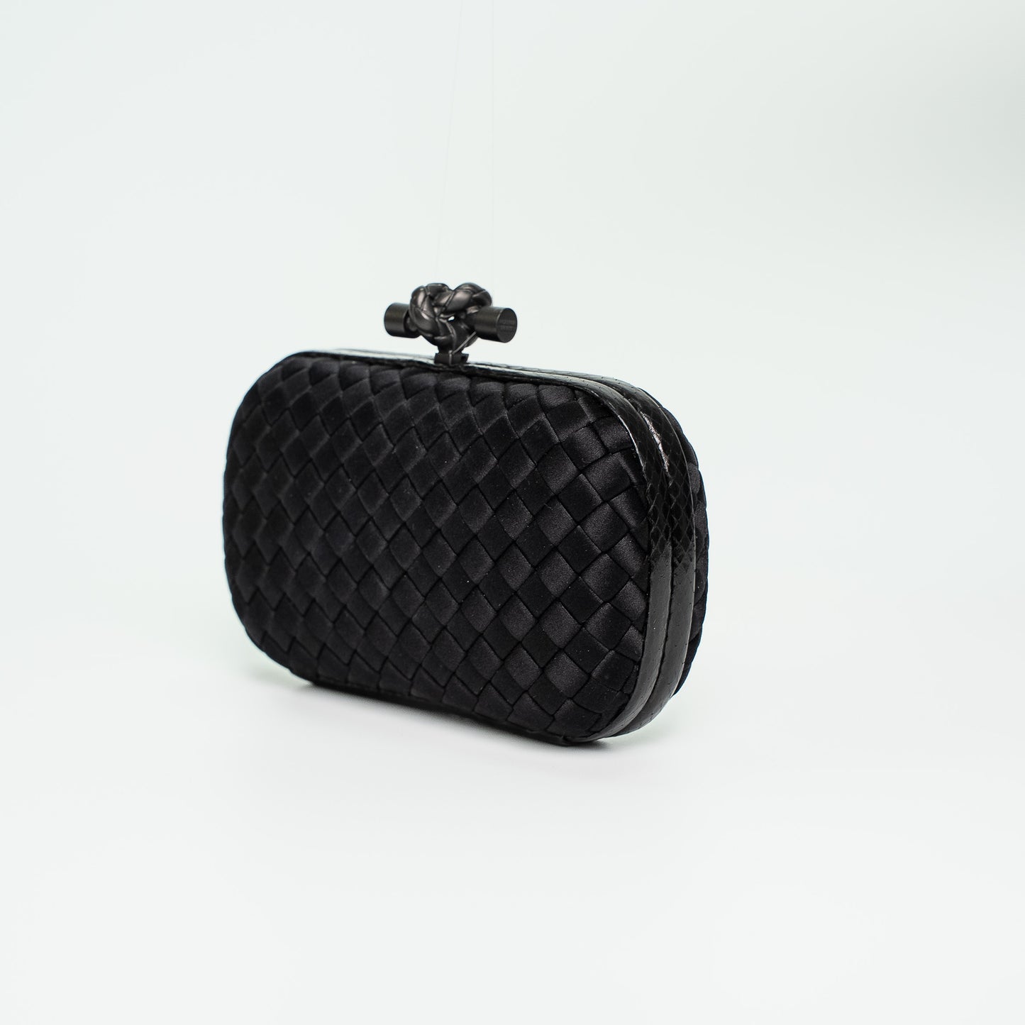 Bottega Veneta Knot Intrecciato Satin Clutch