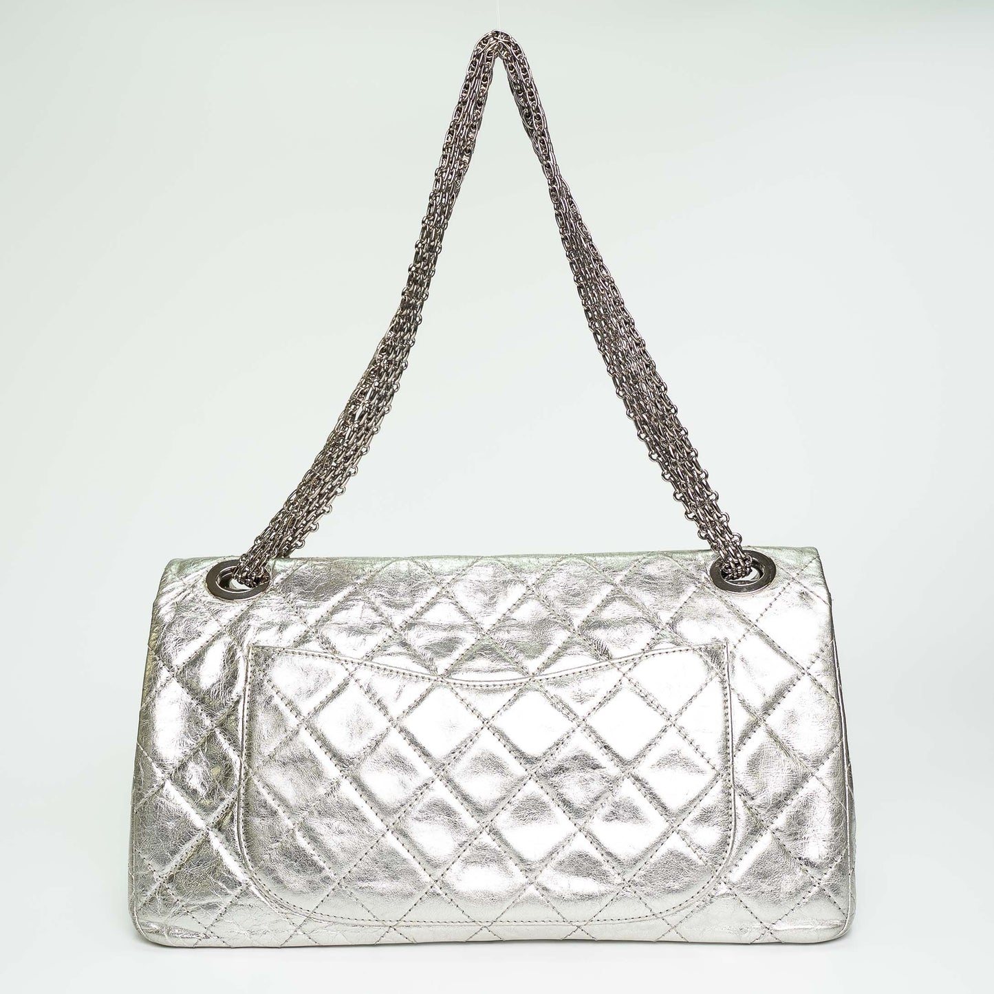 Chanel Metallic Silver Maxi Double Flap Bag (2006)