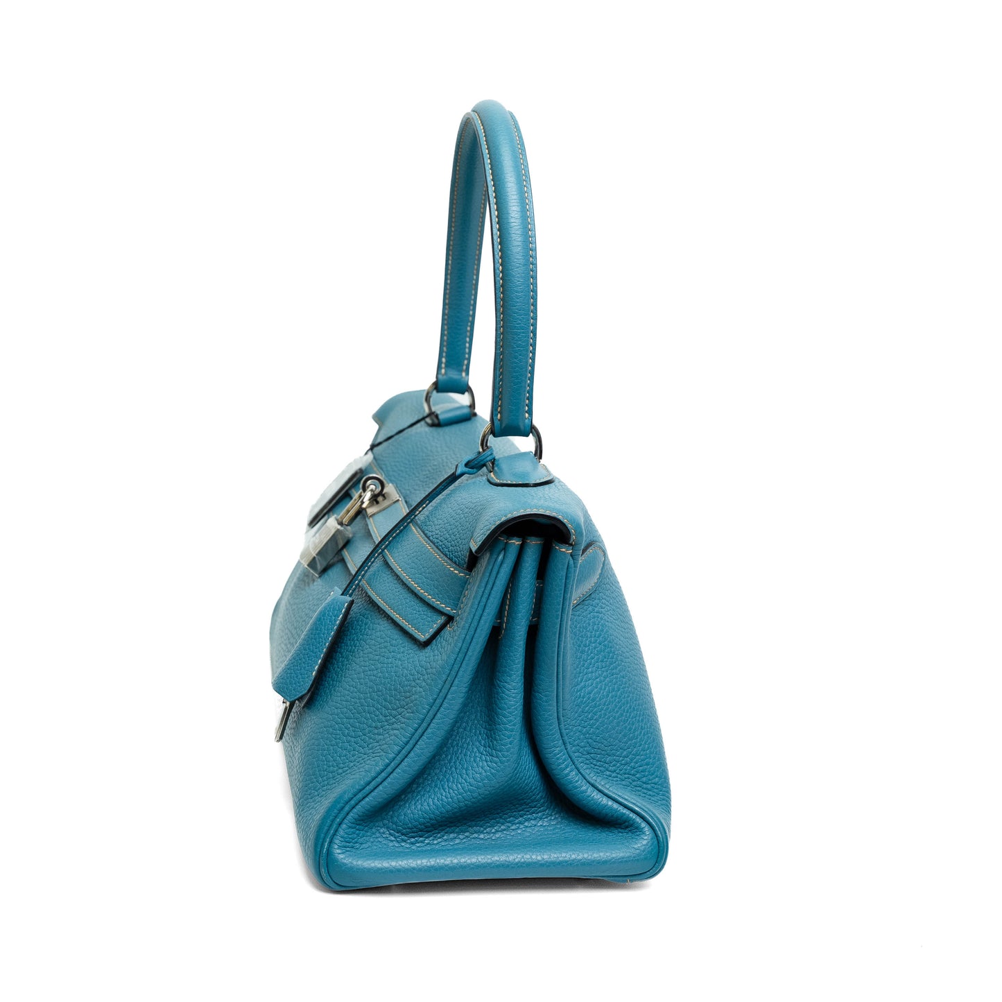 Hermes Shoulder Kelly Blue Jean Clemence Bag