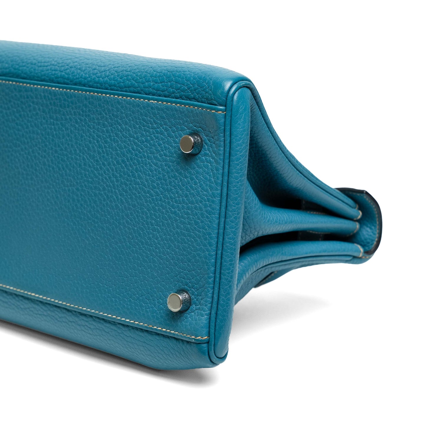 Hermes Shoulder Kelly Blue Jean Clemence Bag