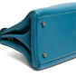 Hermes Shoulder Kelly Blue Jean Clemence Bag