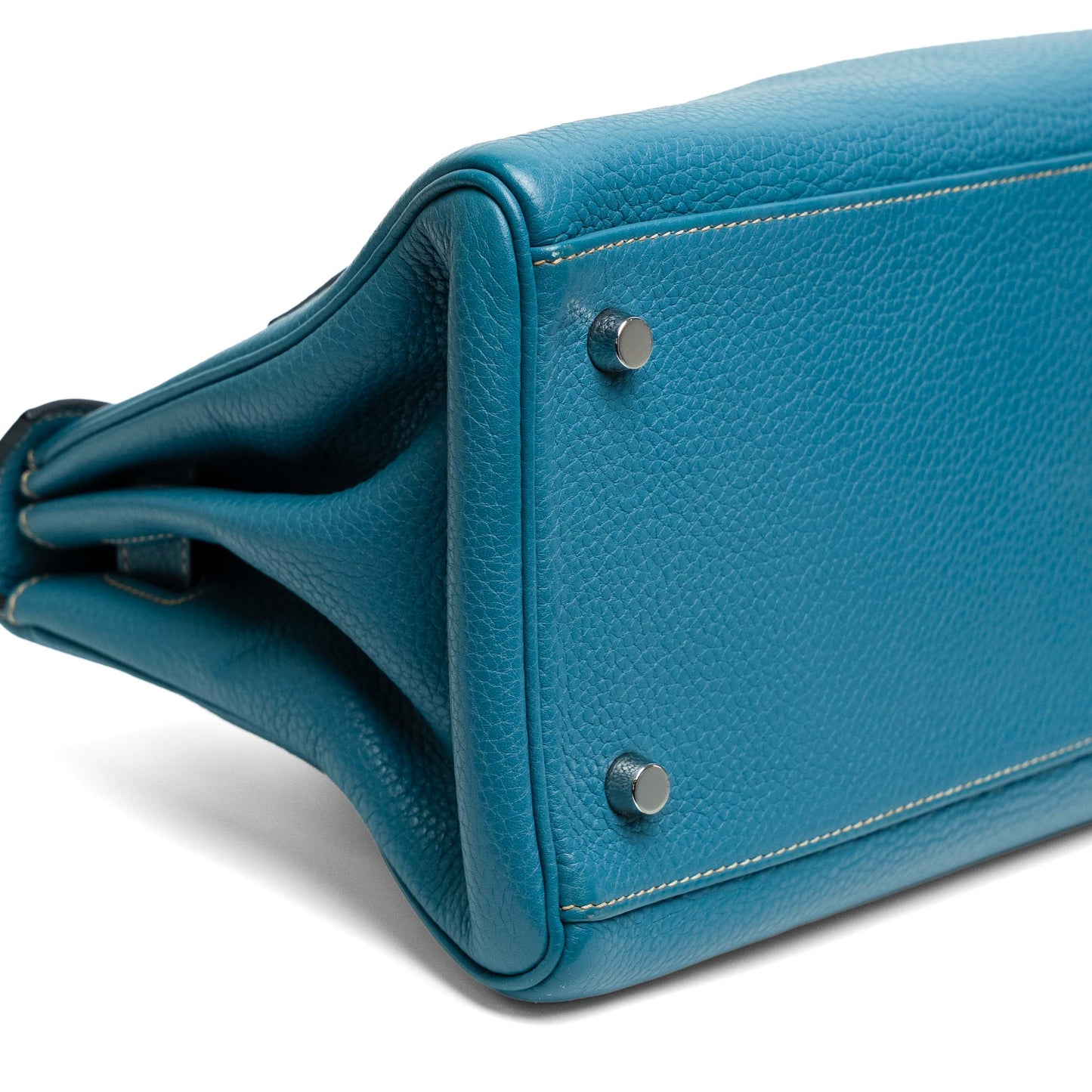 Hermes Shoulder Kelly Blue Jean Clemence Bag