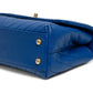 Chanel Blue Chevron Caviar Top Handle Bag