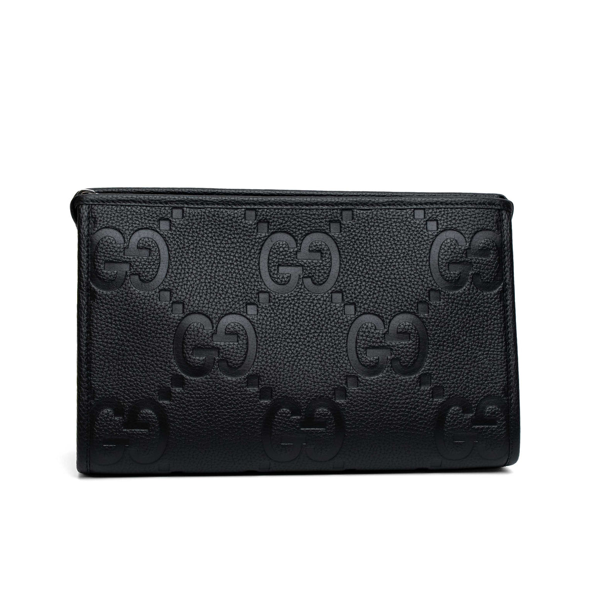 Gucci Jumbo GG Black Leather Clutch Pouch