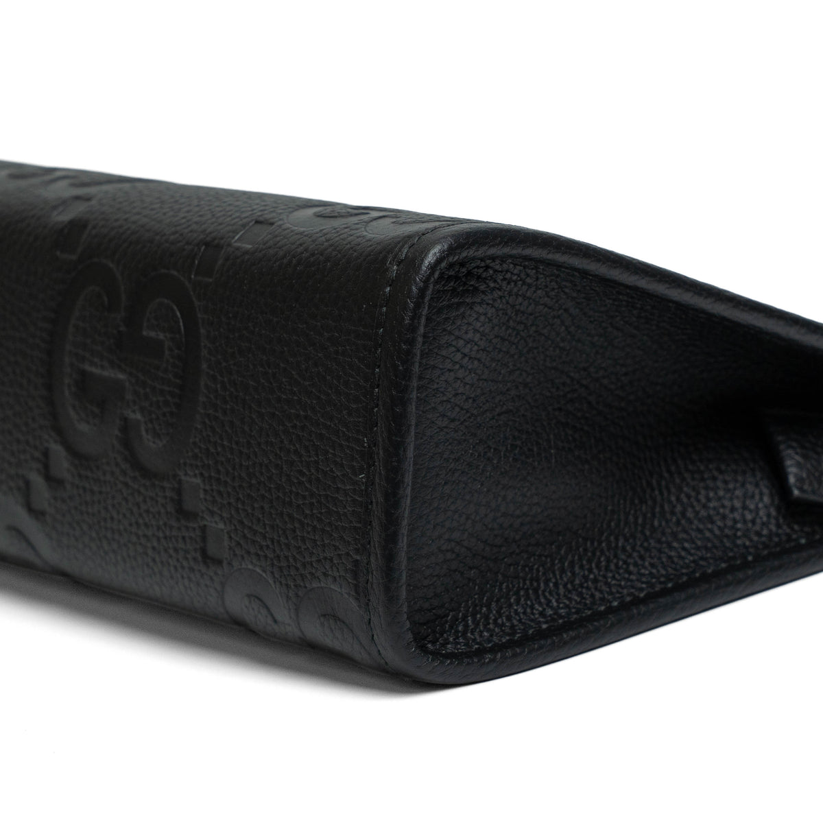 Gucci Jumbo GG Black Leather Clutch Pouch