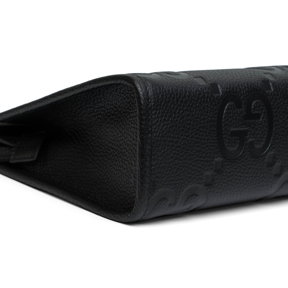 Gucci Jumbo GG Black Leather Clutch Pouch