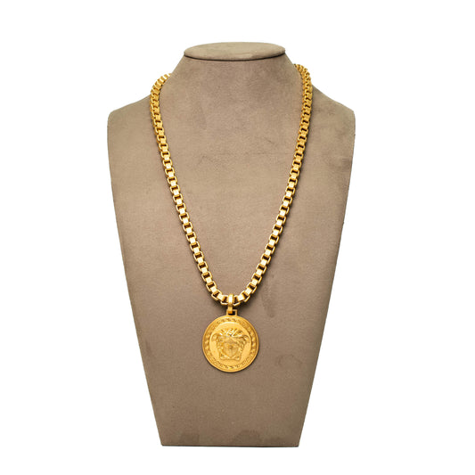 Versace Medusa Gold-Tone Pendant Necklace